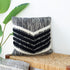 18" Black And Ivory Chevron Cotton Throw Pillow Cover with Tufts