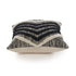 18" Black And Ivory Chevron Cotton Throw Pillow Cover with Tufts