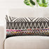 14" X 36" Charcoal Off White And Pink Lumbar Chevron Cotton Blend Throw Pillow Cover