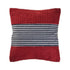 20" Red And Blue Striped Cotton Blend Throw Pillow Cover