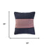 20" Blue And Red Beach Striped Cotton Blend Throw Pillow Cover