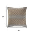 20" Beige And Gray Diamond Cotton Blend Throw Pillow Cover