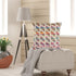 20" Off White Pink Red And Purple Geometric Cotton Blend Throw Pillow Cover