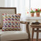 20" Off White Pink Red And Purple Geometric Cotton Blend Throw Pillow Cover