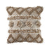 20" Beige And White Diamond Throw Pillow Cover with Tufts And Texture