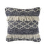 20" Slate Blue And Off White Geometric Wool Throw Pillow Cover with Tassels