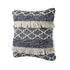 20" Slate Blue And Off White Geometric Wool Throw Pillow Cover with Tassels