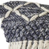 20" Slate Blue And Off White Geometric Wool Throw Pillow Cover with Tassels