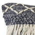 20" Slate Blue And Off White Geometric Wool Throw Pillow Cover with Tassels