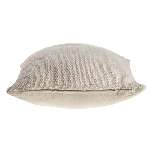 18" Cream And Beige Cotton Throw Pillow Cover