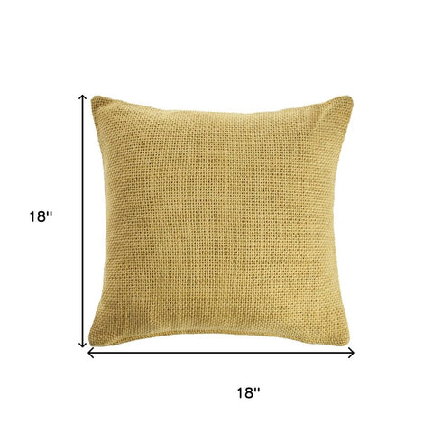 18" Yellow Cotton Throw Pillow Cover