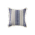 18" Blue And White Beach Striped Cotton Throw Pillow Cover with Fringe