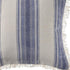 18" Blue And White Beach Striped Cotton Throw Pillow Cover with Fringe