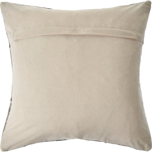 20" Gray And Brown Striped Faux Hide Throw Pillow Cover