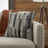 20" Gray And Brown Striped Faux Hide Throw Pillow Cover