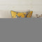 20" Yellow And Brown Cotton Throw Pillow Cover