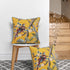 20" Yellow And Brown Cotton Throw Pillow Cover