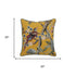20" Yellow And Brown Cotton Throw Pillow Cover