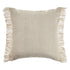 20" Beige And Ivory Cotton Throw Pillow Cover with Fringe