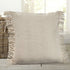 20" Beige And Ivory Cotton Throw Pillow Cover with Fringe
