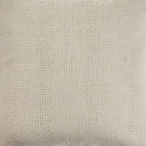20" Beige And Ivory Cotton Throw Pillow Cover with Fringe