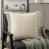 20" Beige And Ivory Cotton Throw Pillow Cover with Fringe