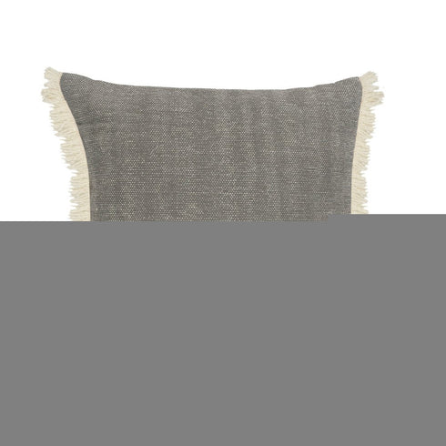 20" Gray Cotton Throw Pillow Cover