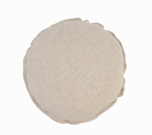 20" Beige Cotton Throw Pillow Cover