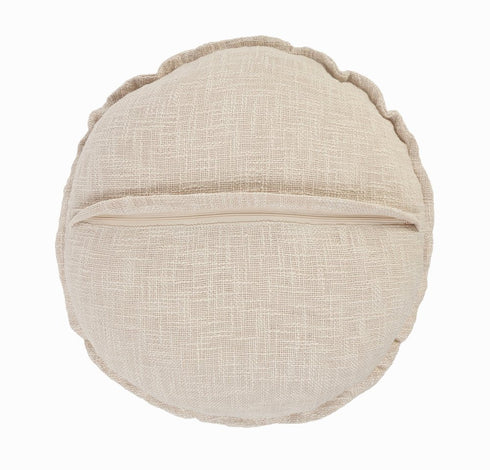 20" Beige Cotton Throw Pillow Cover