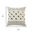 20" Tan And Black Cotton Throw Pillow Cover