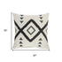 20" Tan And Black Cotton Throw Pillow Cover