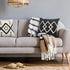 20" Tan And Black Cotton Throw Pillow Cover