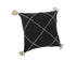 20" Tan And Black Cotton Throw Pillow Cover