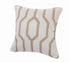 20" White And Tan Geometric Cotton Throw Pillow Cover