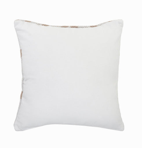 20" White And Tan Geometric Cotton Throw Pillow Cover