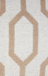20" White And Tan Geometric Cotton Throw Pillow Cover