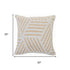 20" White And Tan Geometric Cotton Throw Pillow Cover