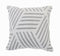 20" White And Gray Geometric Cotton Throw Pillow Cover
