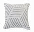 20" White And Gray Geometric Cotton Throw Pillow Cover