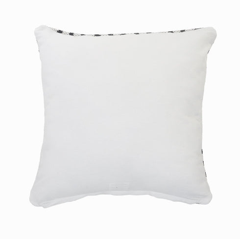 20" White And Black Geometric Cotton Throw Pillow Cover