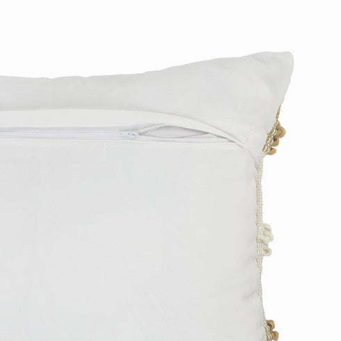 20" Tan And Ivory Throw Pillow Cover