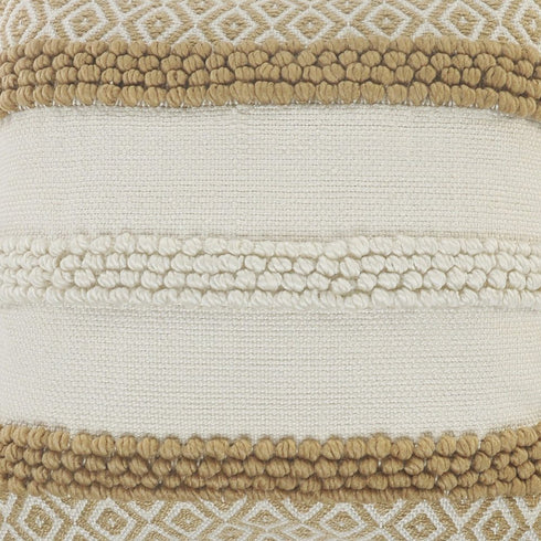 20" Tan And Ivory Throw Pillow Cover