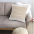 20" Beige And White Striped Cotton Blend Throw Pillow Cover