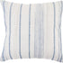 20" White And Blue Beach Striped Cotton Throw Pillow Cover