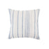 20" White And Blue Beach Striped Cotton Throw Pillow Cover