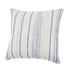 20" White And Blue Beach Striped Cotton Throw Pillow Cover
