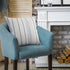 20" White And Blue Beach Striped Cotton Throw Pillow Cover