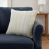 20" White And Yellow Striped Cotton Throw Pillow Cover
