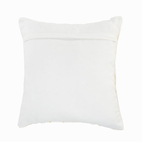 20" White And Yellow Striped Cotton Throw Pillow Cover