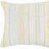 20" White And Yellow Striped Cotton Throw Pillow Cover